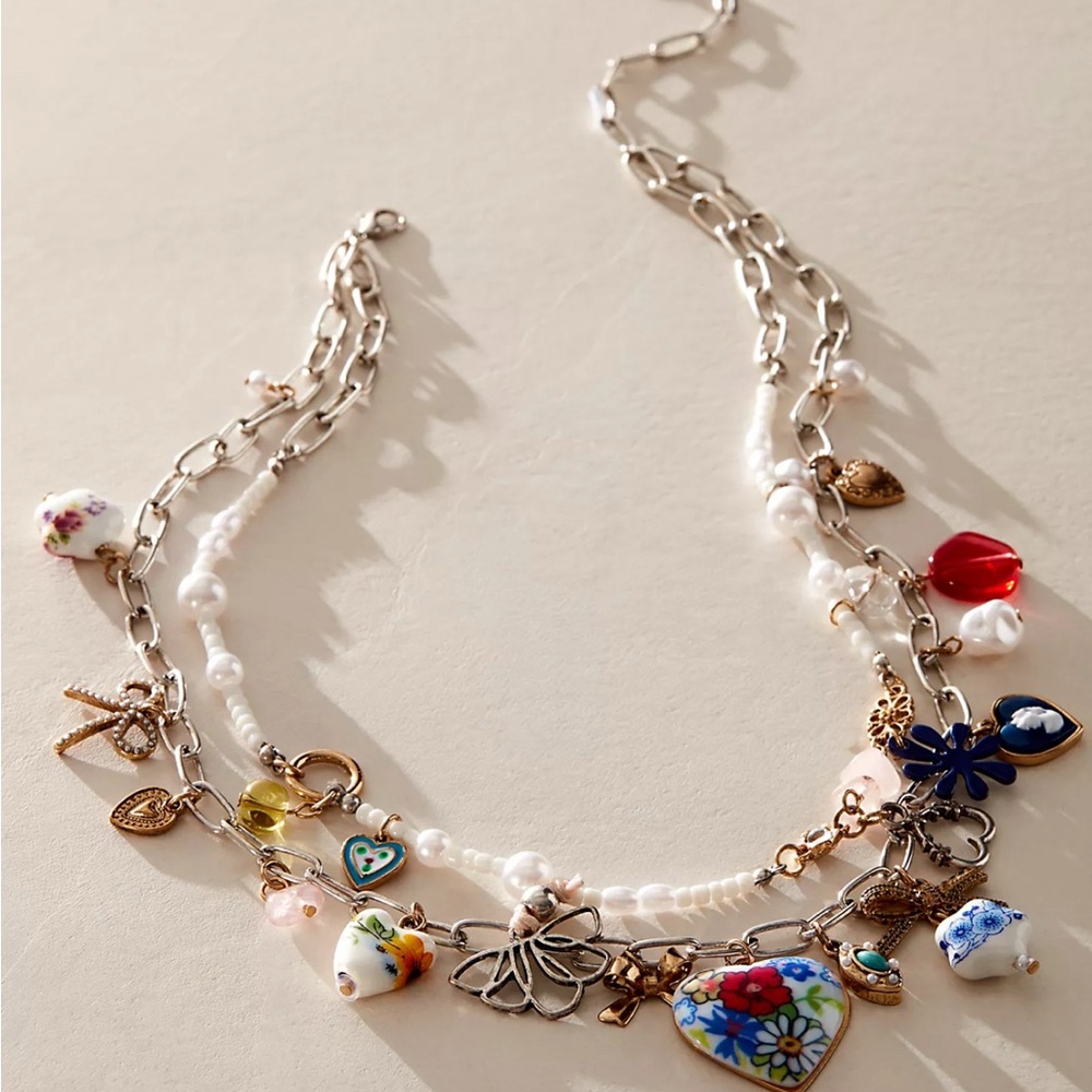Free People Multicolor Charm Necklace
